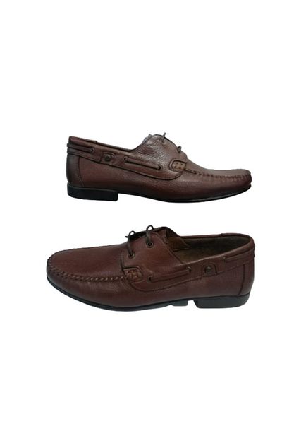 Rekirs Мъжки кафяви мокасини с връзки Re076-10