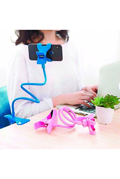 Raicon Mavi Esnek Masa Üstü Akrobat Telefon Tutucu Ofis Masa Yatak Araç Içi