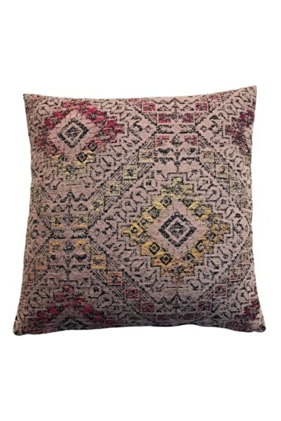 Vintage Desenli Kiremit Rengi Kırlent Kılıfı 45cm*45cm