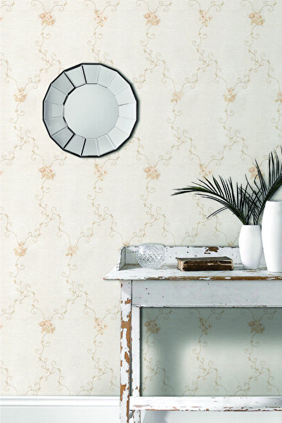 Decowall Armani Beyaz Çiçek Motif Desenli Duvar Kağıdı 3006-03