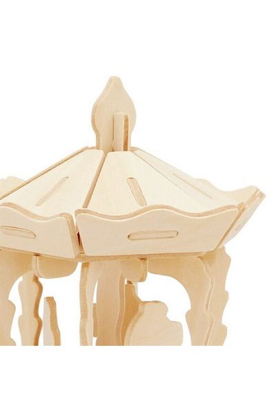 Robotime 3D Paintable Wooden Piece Puzzle - Wooden 3D Carousel Piece