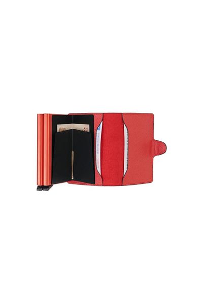 WalSmart Twin Safiano Smart Mechanism Leather Wallet-Red