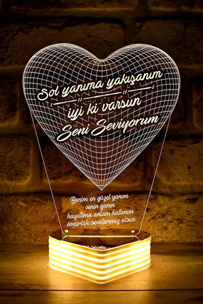 Hediye Kovanı هدية للحبيب مصباح LED ثلاثي الأبعاد