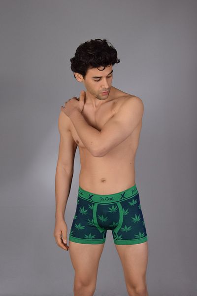 COTBOXER Ανδρικό μπόξερ Jocox Navy Blue-Green Seamless