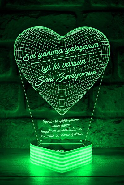 Hediye Kovanı هدية للحبيب مصباح LED ثلاثي الأبعاد