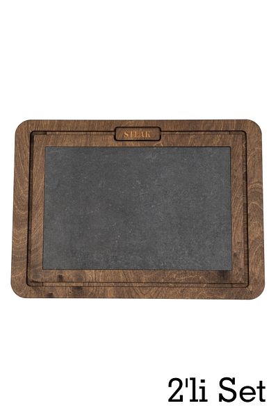 MicroWood 2 Brown Large Size 29 X 40cm, Birch Steak Serving Boards