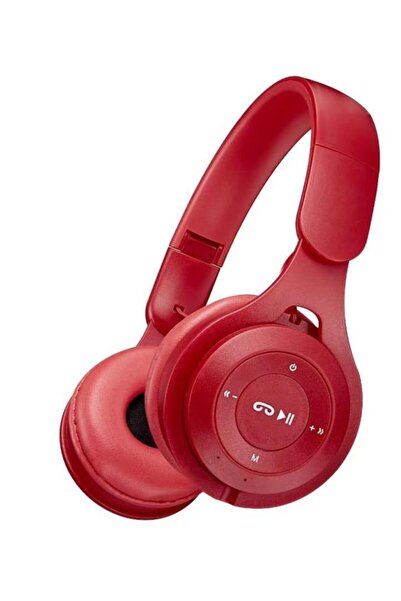 BLUPPLE M6 Bluetooth 5.0 Wireless Kablosuz Kulaküstü Stereo Kulaklık Usb Katlanabilir Kırmızı Genç