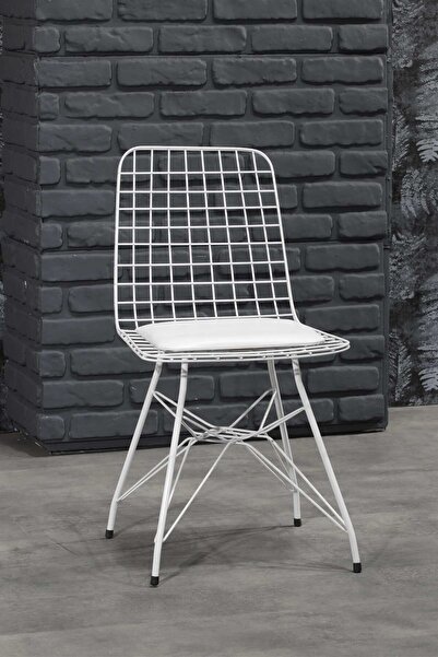 AVVİO Rose Beyaz Tel Sandalye- Mutfak Masa Sandalyesi