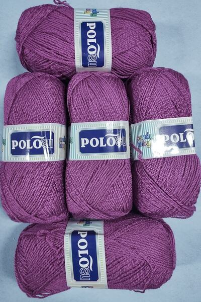 Polosu ( 5 قطع ) كاندي بيبي 216 خيوط محبوكة يدويًا أرجوانية سترة سترة خيط وشاح سترة