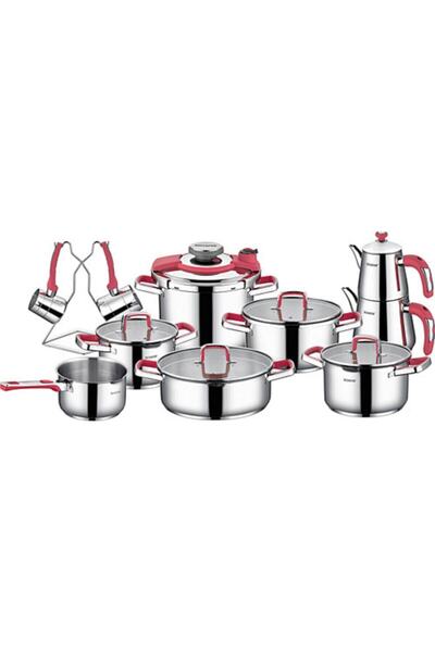 Schafer Compact Çelik Çeyiz Seti - 18 Parça - Gülkurusu