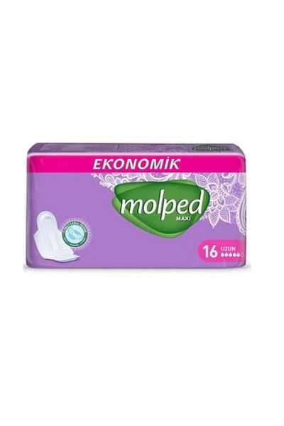Molped Long Economical Sanitary Pads with Wings 16 Pack