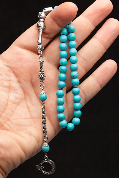 OTTOTESBİH Mărgele de rugăciune pentru bărbați, model Ayyıldız, 8 mm, turcoaz...