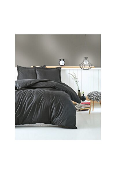 Cotton Box Set cuvertură de pilota dublă din satin cu dungi