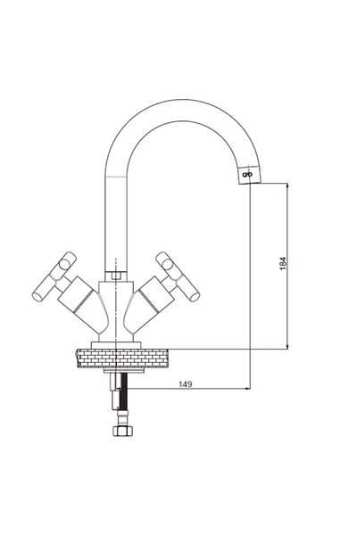 GPD Rotating Pipe Sink Faucet Nino Dlb05