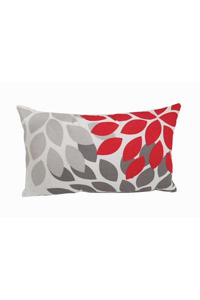 Alkan Homes Rectangular Leaf Pattern Digital Printed Throw Pillow Cover
