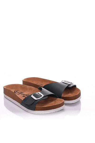 Moosefield Genuine Leather Green Women's Slippers