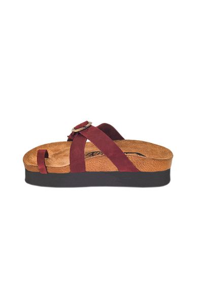 Moosefield Genuine Leather Claret Red Women's Slippers