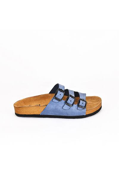 Moosefield Сині жіночі капці з натуральної шкіри