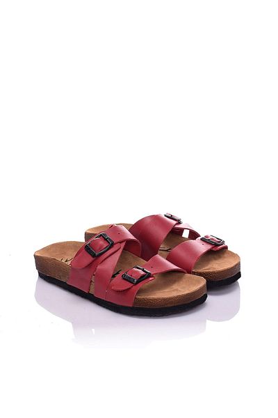 Moosefield Genuine Leather Red Women's Slippers
