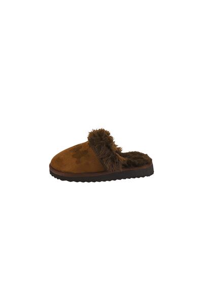JustBow Dark Brown Children's Slippers