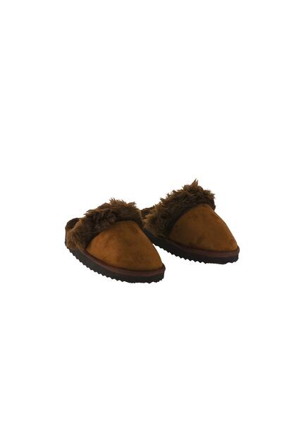 JustBow Dark Brown Children's Slippers