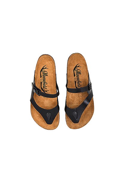 Moosefield Men's Slippers Genuine Leather Black
