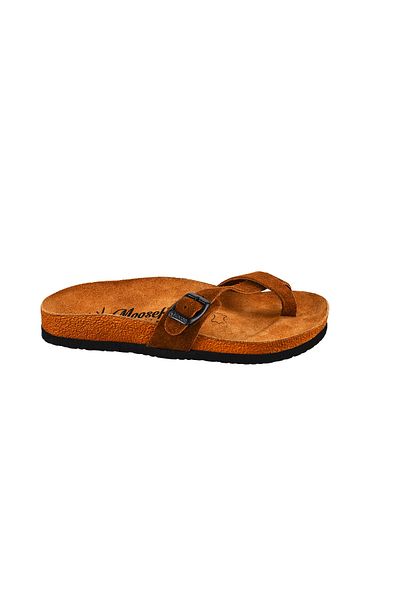 Moosefield Genuine Leather Brown Women's Slippers