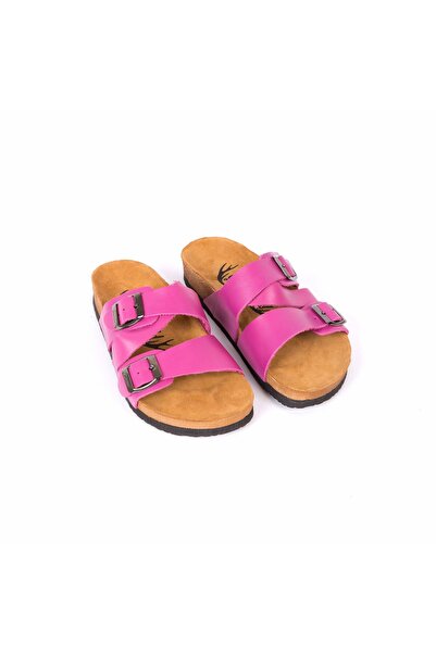 Moosefield Hakiki Deri Pembe Kadın Terlik