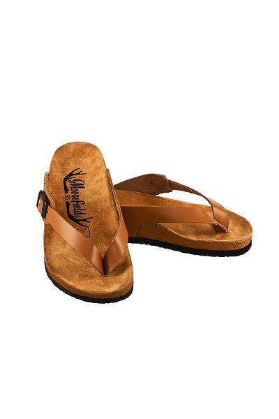 Moosefield Genuine Leather Brown Women's Slippers