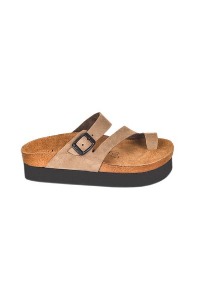 Moosefield Leather Beige Women's Slippers