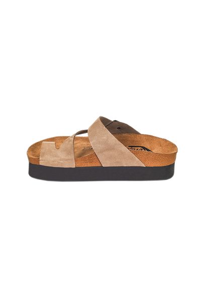 Moosefield Leather Beige Women's Slippers
