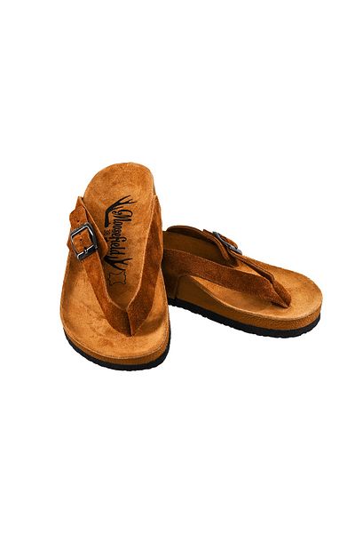 Moosefield Genuine Leather Brown Women's Slippers