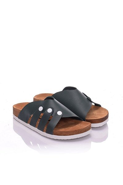 Moosefield Genuine Leather Green Women's Slippers