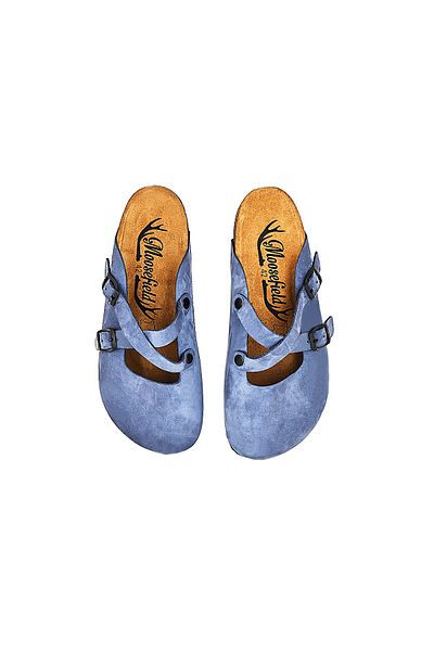 Moosefield Genuine Leather Blue Men's Slippers