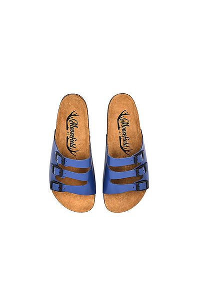 Moosefield Genuine Leather Blue Men's Slippers