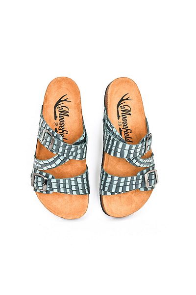Moosefield Genuine Leather Green Women's Slippers