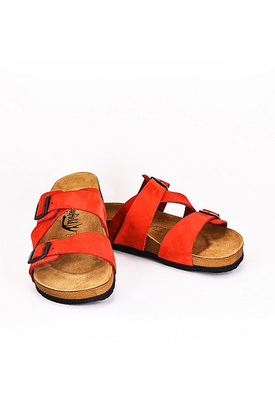 Moosefield Genuine Leather Red Men's Slippers