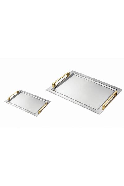 ÖzSa Home Mira Gold Stainless Steel Double Tray