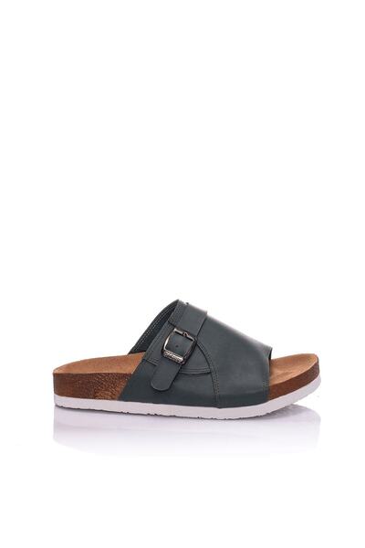 Moosefield Шкіряні тапочки темно-зеленого кольору для жінок