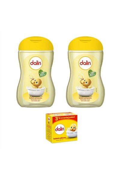 Dalin Classic Baby Shampoo - 100 ml 2 Pack + 3 Pack Baby Soap for Sensitive Skin