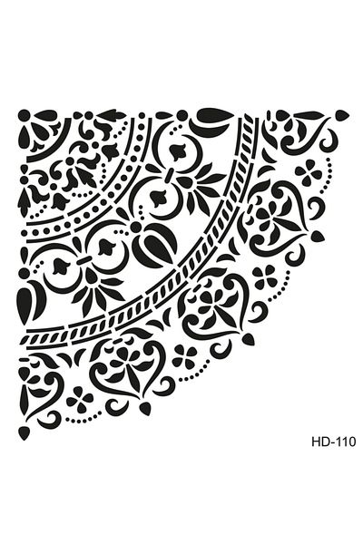 Cadence Hd110 Half Damask Home Decor Stencil 45x45