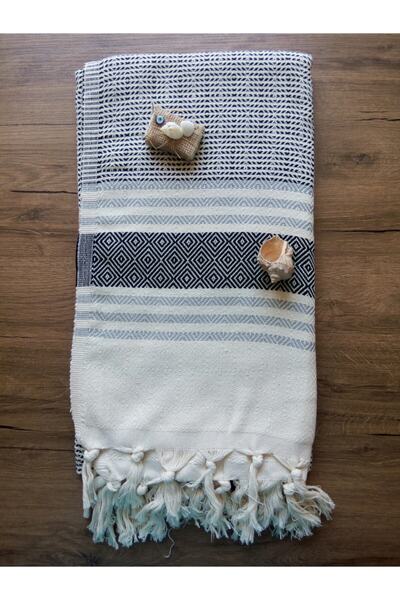 Melis Home Пештемал баня кърпа, плажна кърпа 100% памук 100x180 Çelmas Черно ...