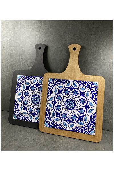 MicroWood Tiled Presentation Board, Wooden Tray, Antique Color Stone Decorative Board