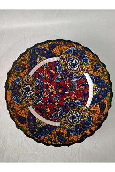 Sultan Çini -30 Cm Çini El Emeği Desenli 30 Cm Özel El Işi Teship Sanatı Duva...