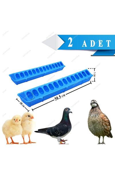 Endiket Civciv Bıldırcın Yemlik Keklik Tavuk Yemliği 50 Cm 2 Adet Plastik Sülün Hindi Ördek Kaz Yavruları
