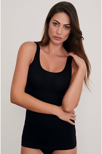 Eros قميص رياضي أسود بحزام سميك للسيدات - 611