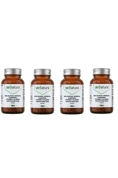 VeNatura Beta Glukan, Echinacea, Rosehip, Vitamin C and Zinc Containing 30 Capsules*4 Pieces