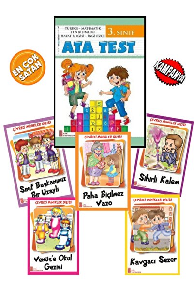 Ata Yayıncılık 3.sınıf Tüm Dersler Soru+kitap Okumayı Sevdiren 5'li Öykü Seti