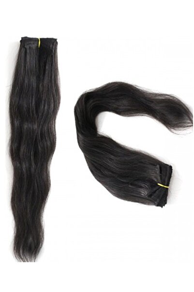 Gerçek Doğal Siyah 8 Parça Çıt Çıt Saç 150 Gr.