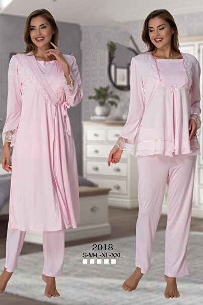 kaktüslohusa Set de pijamale de maternitate pentru femei Effort, roz pentru alăptare, cu halat 2018